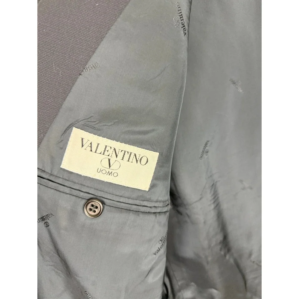 Valentino Uomo Vintage Navy Blue 2‎ Piece Suit 39x31.5 Wool 3 Button Blazer Mens